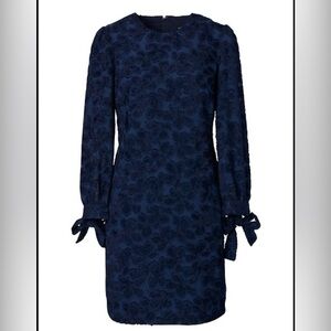 Banana Republic floral tie-sleeves Navy Blue shift dress
